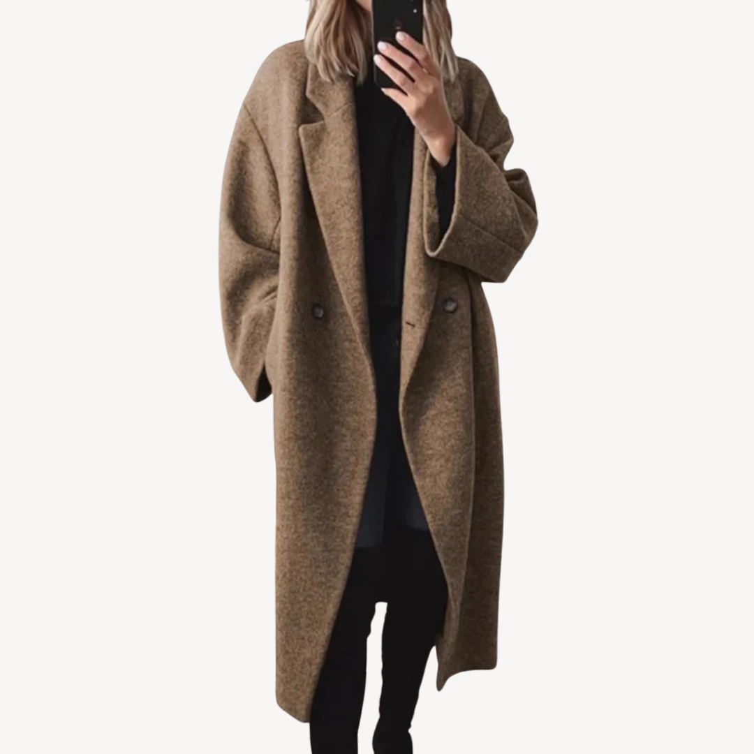 Women’s Wool Blend Double-Breasted Coat