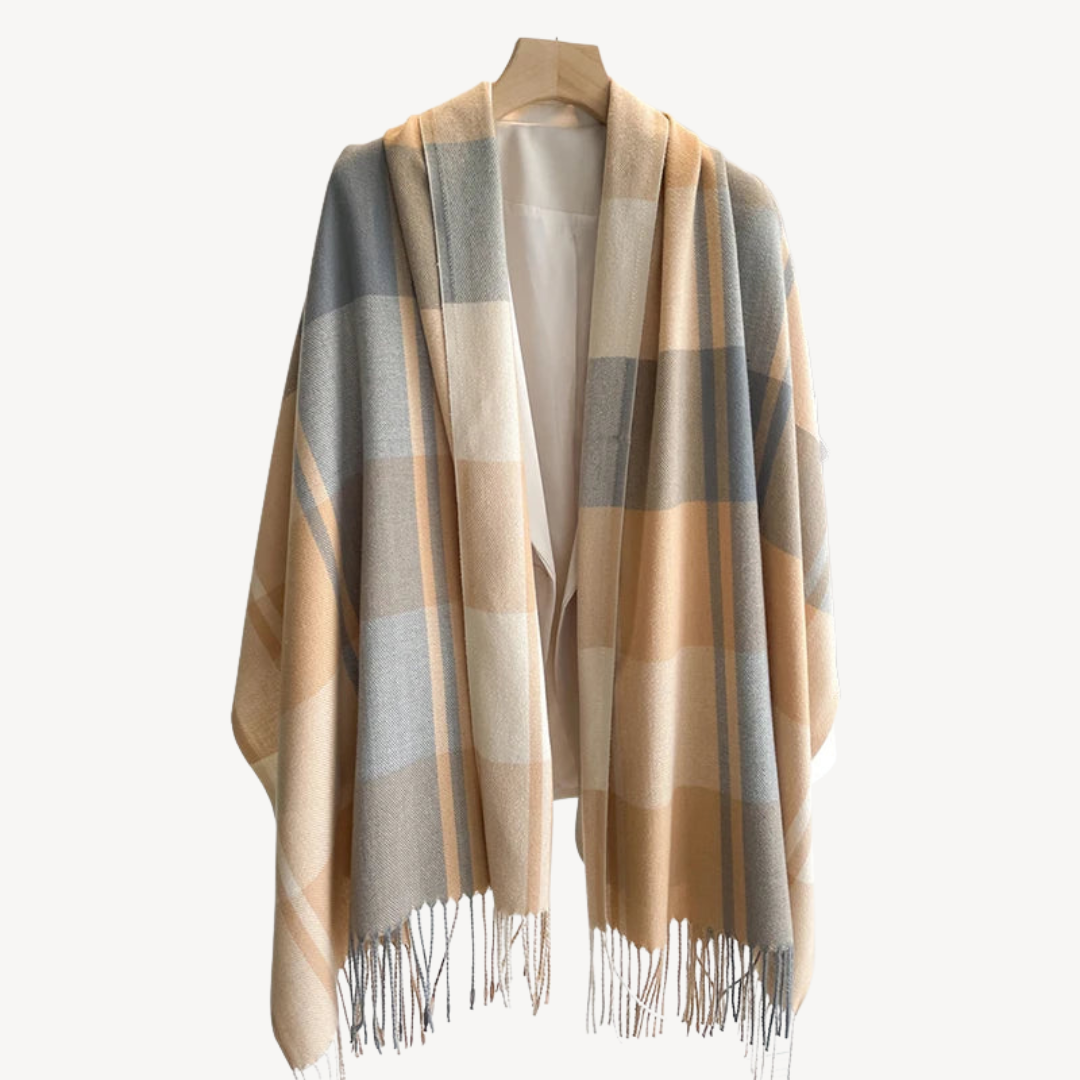 Plaid Wool Scarf for Women