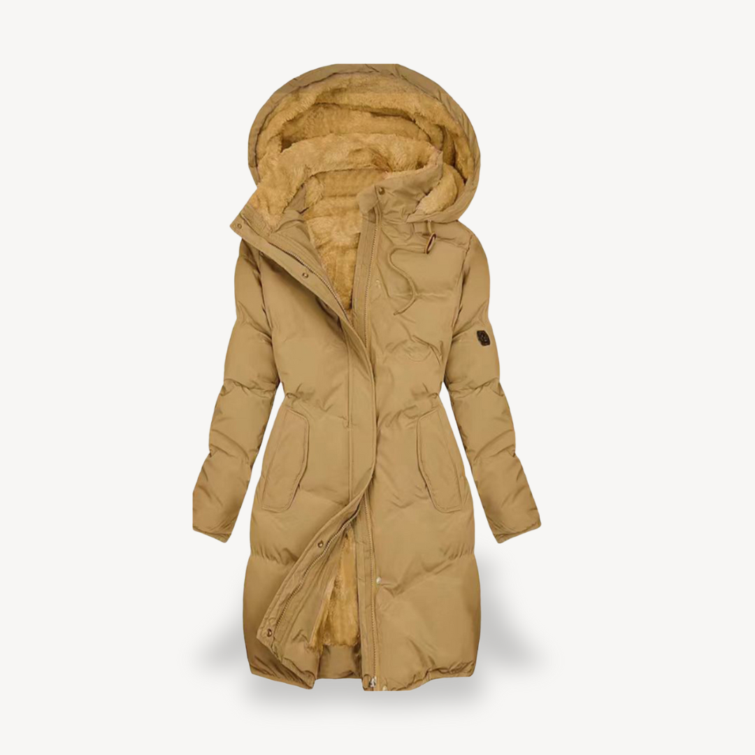 Women's Puffer Jacket with Faux Fur Lining