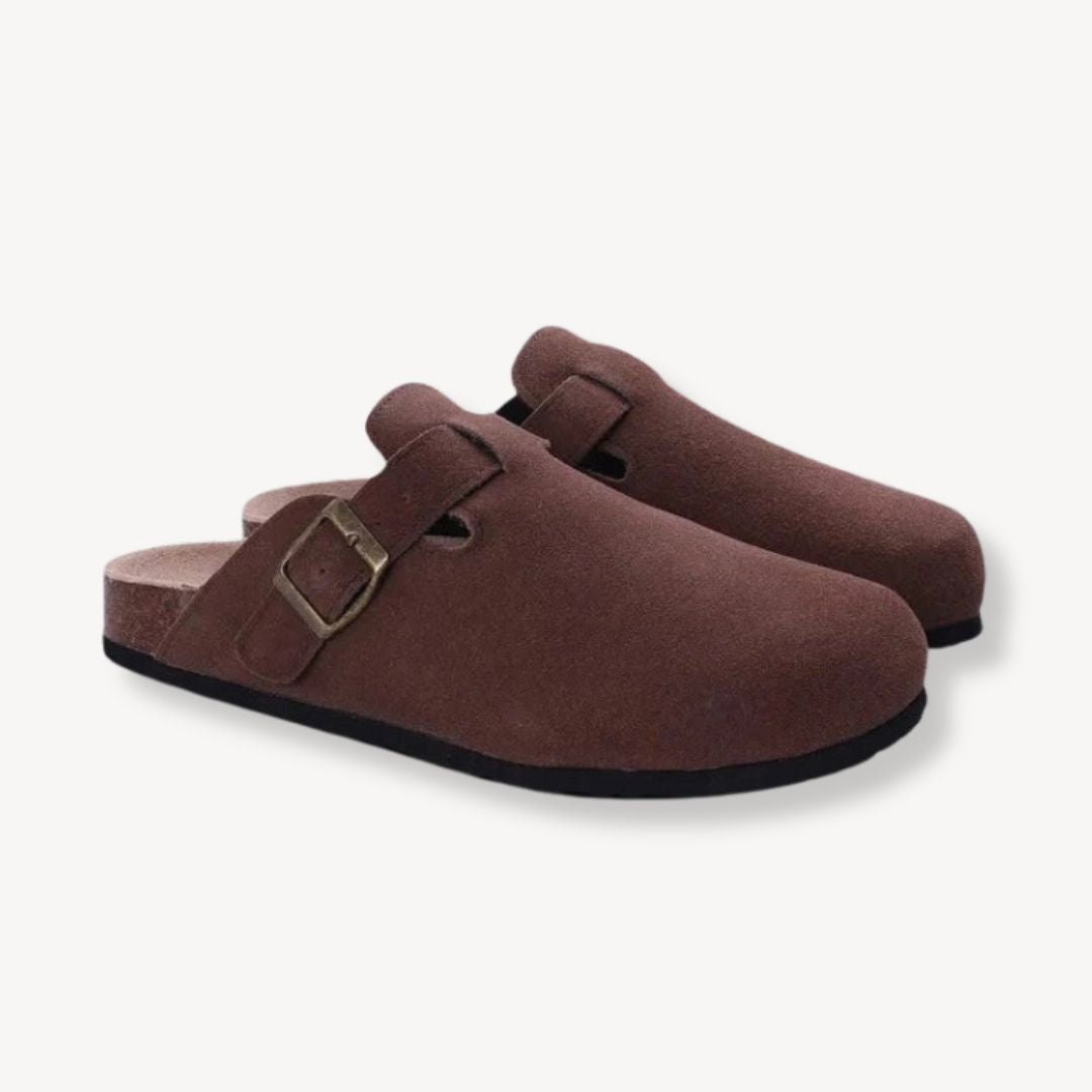 Suede Buckle Clogs Unisex