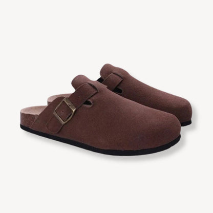 Suede Buckle Clogs Unisex