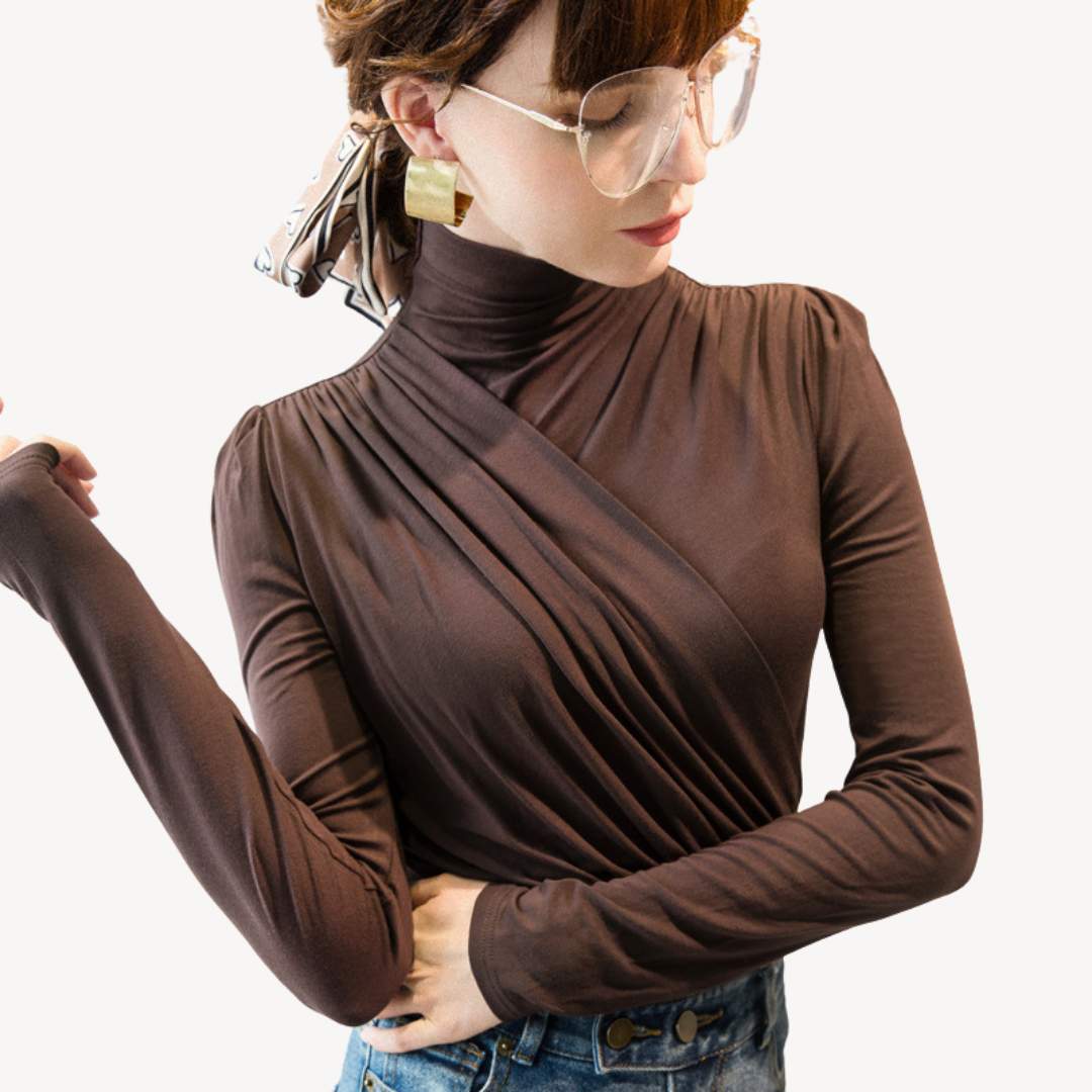Pleated Long Sleeve Top for Women