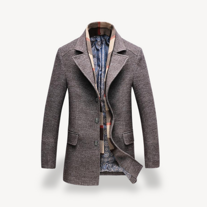 Wool Blend Trench Coat for Men