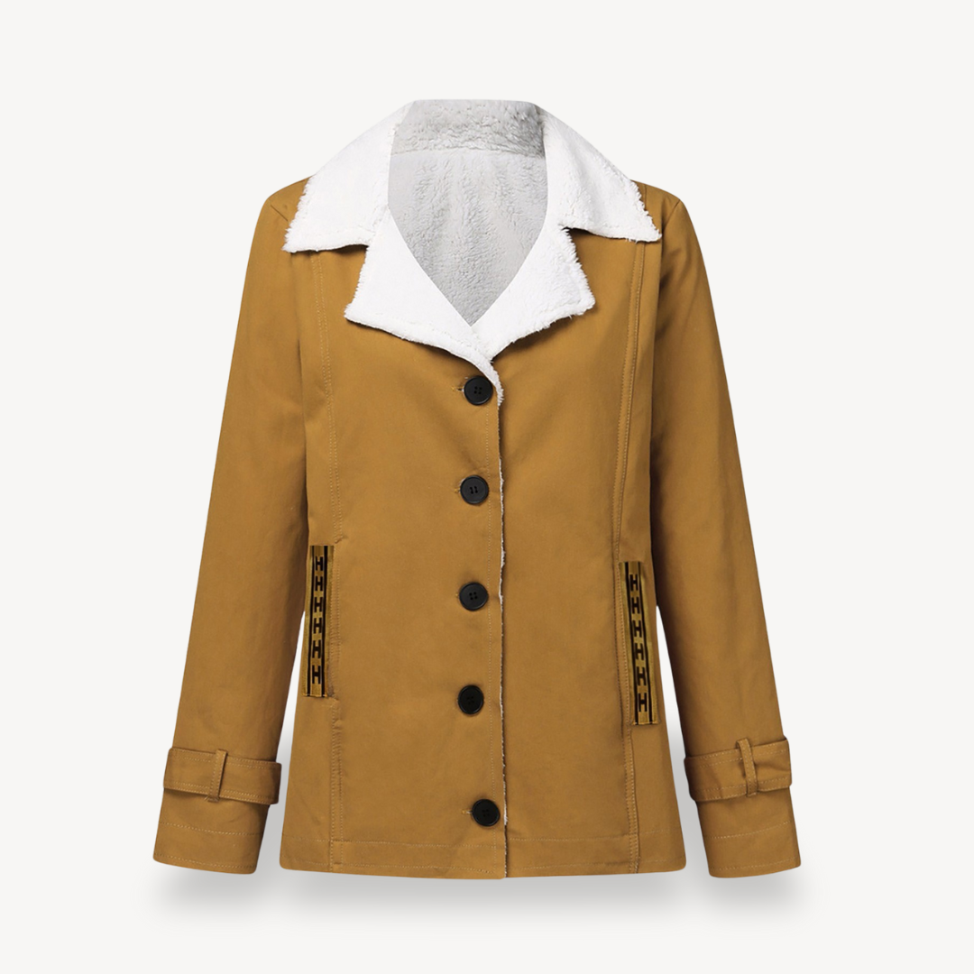 Women’s Fleece-Lined Coat with Buttons