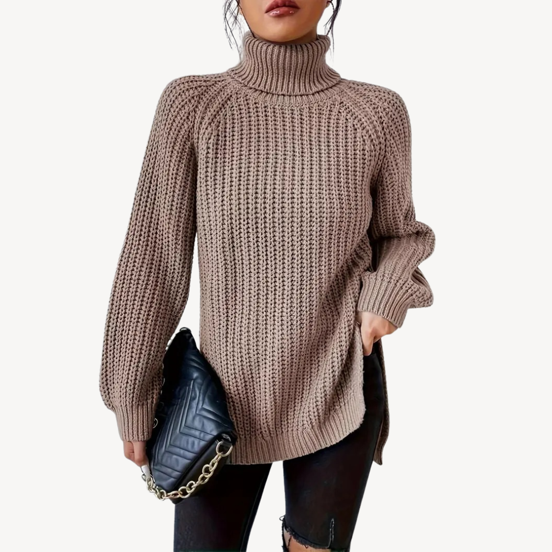 Chunky Knit Turtleneck Sweater for Women