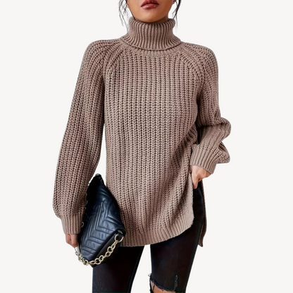 Chunky Knit Turtleneck Sweater for Women