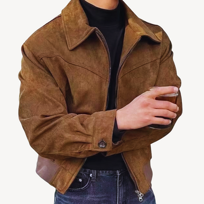 Suede Bomber Jacket for Men