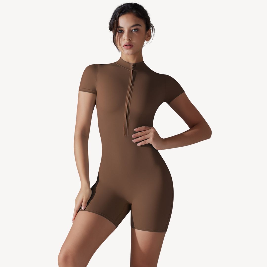 Women's Zip-Front Workout Bodysuit