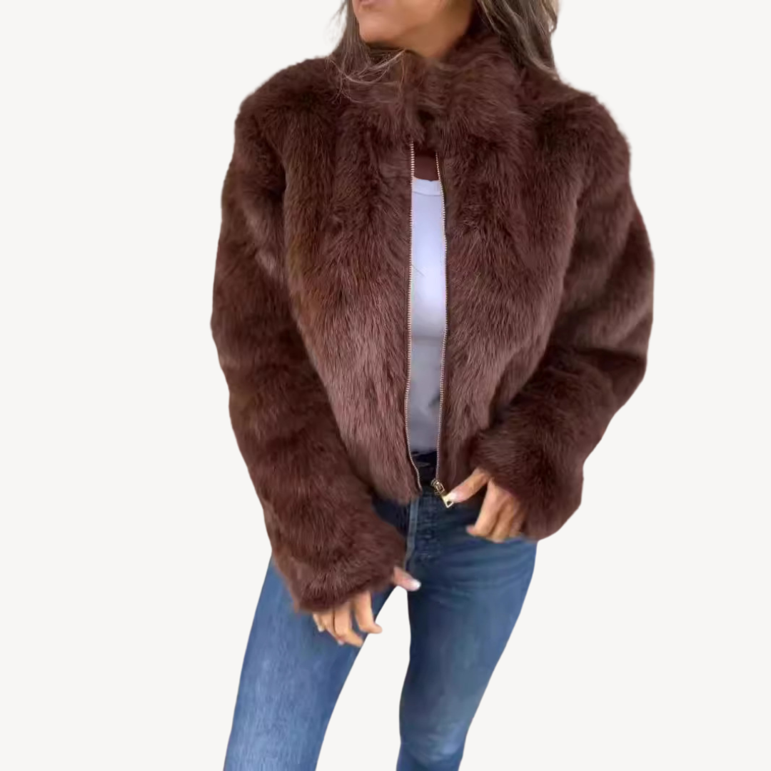 Women’s Faux Fur Zip-Up Jacket