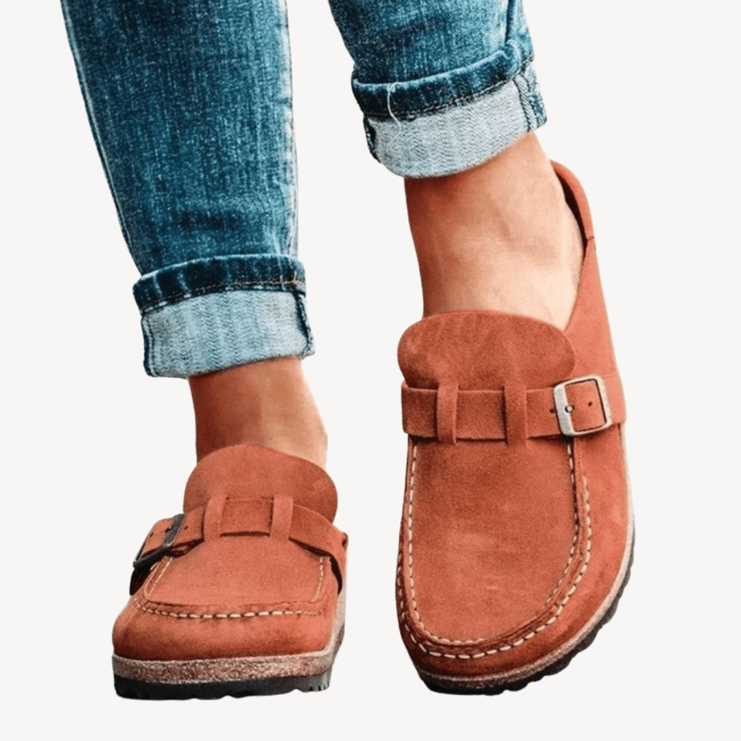 Women's Suede Buckle Orthopedic Slippers