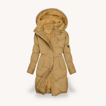 Fleece Lined Puffer Coat for Women