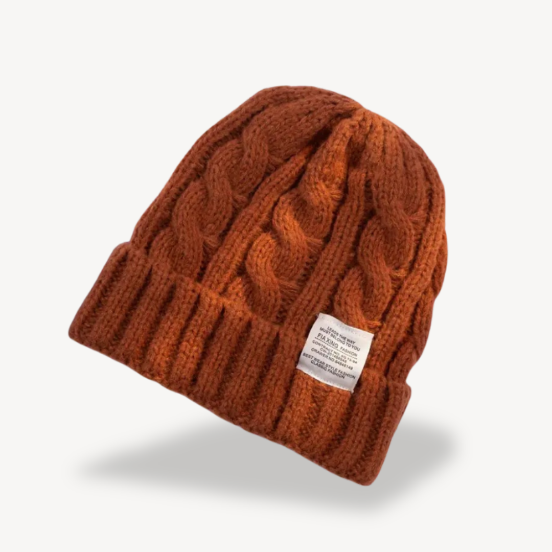 Cable Knit Beanie Hat for Women - Soft Wool Blend