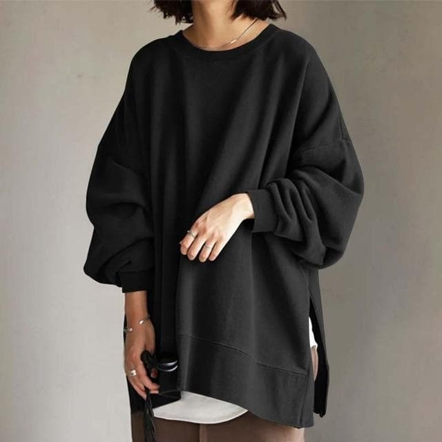 Cozy Loose Fit Crew Neck Sweater - BritishElegance