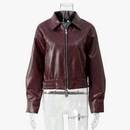 Leather Puffer Blazer Jacket for Women