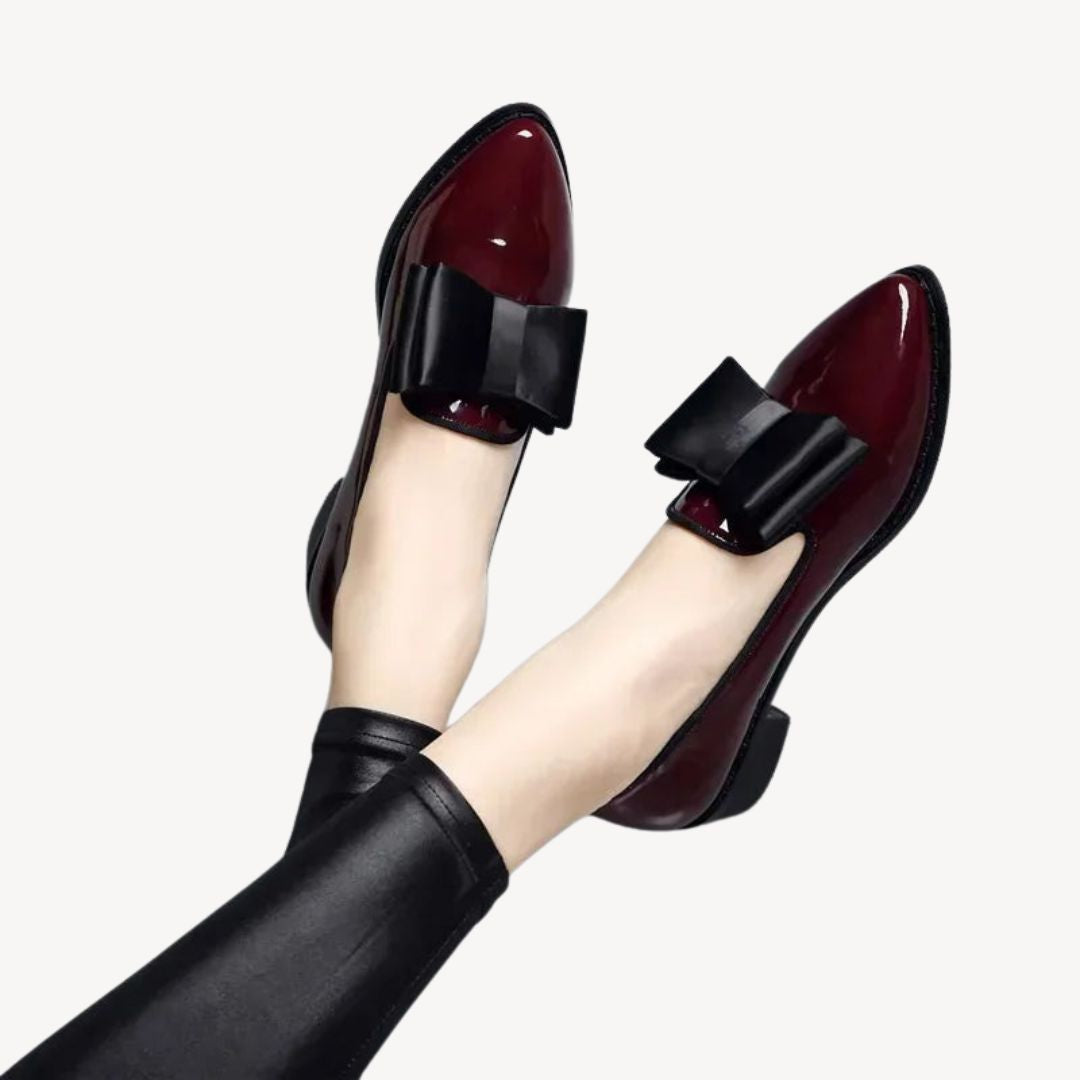 Patent Bow Orthopedic Loafers Women