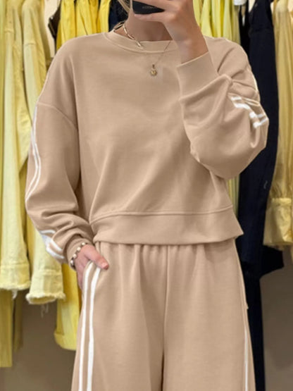 Colorful Crew Neck Tee and Stretchy Jogger Pants Set