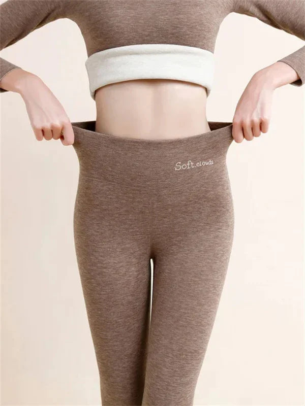 Soft Thermal Fleece Lined Winter Leggings for Women - BritishElegance