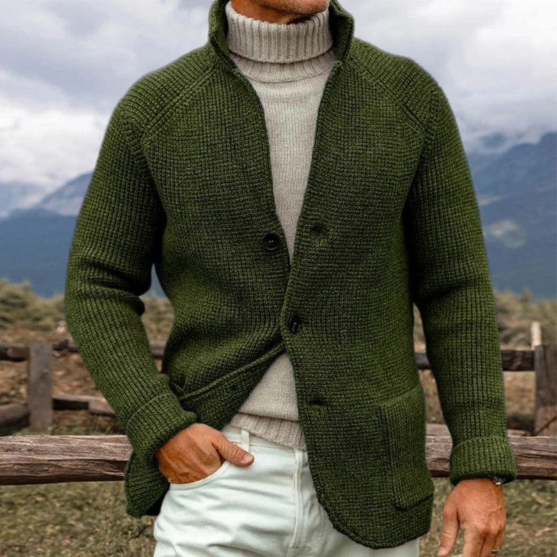 Classic Crew Neck Knitted Jacket - BritishElegance