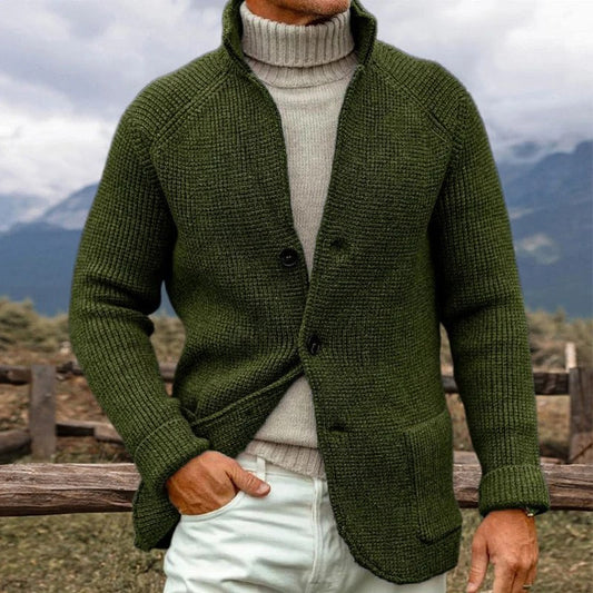 Classic Crew Neck Knitted Jacket - BritishElegance