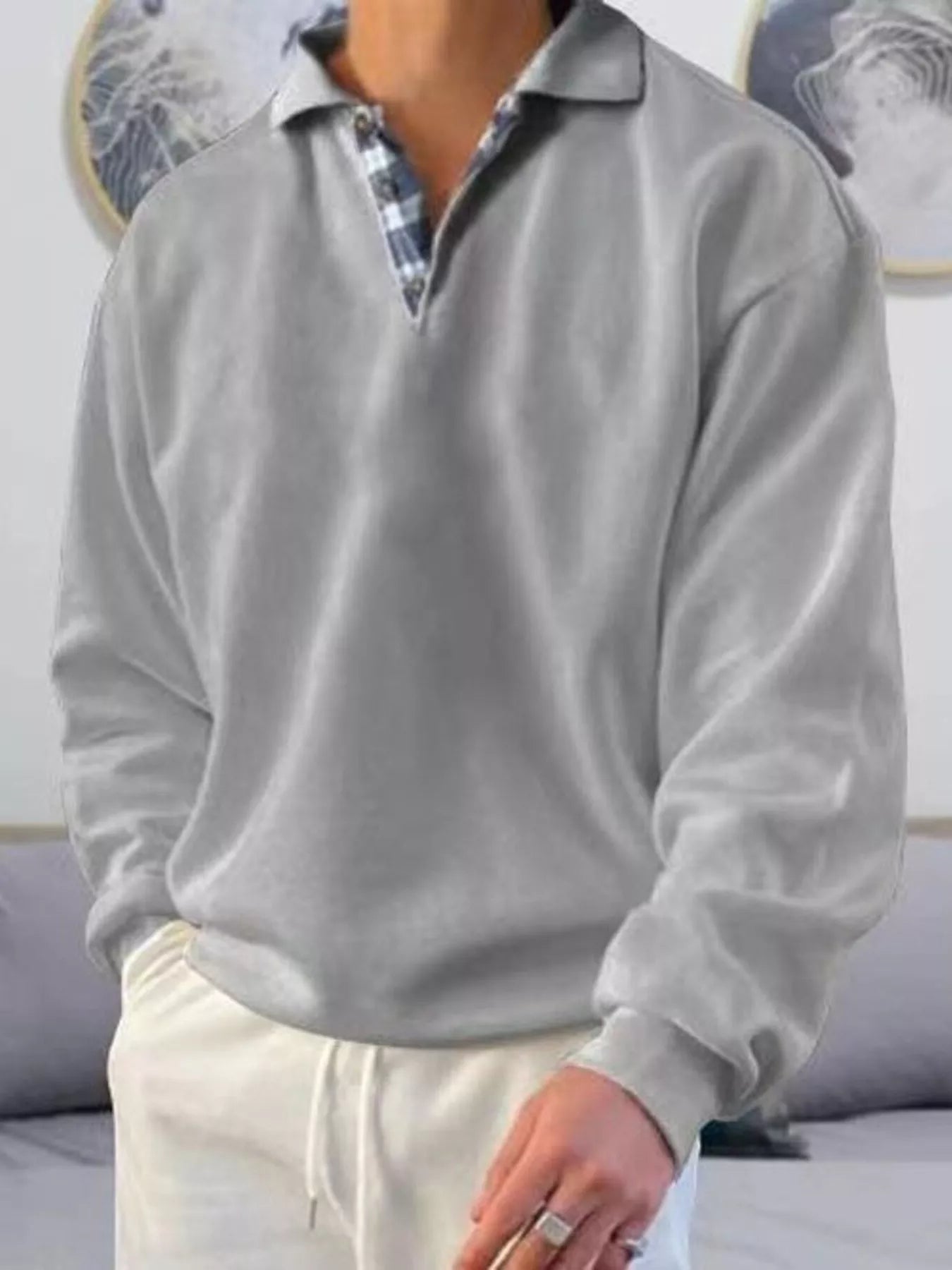 Big Size Mens Classic Long Sleeve Polo Shirt