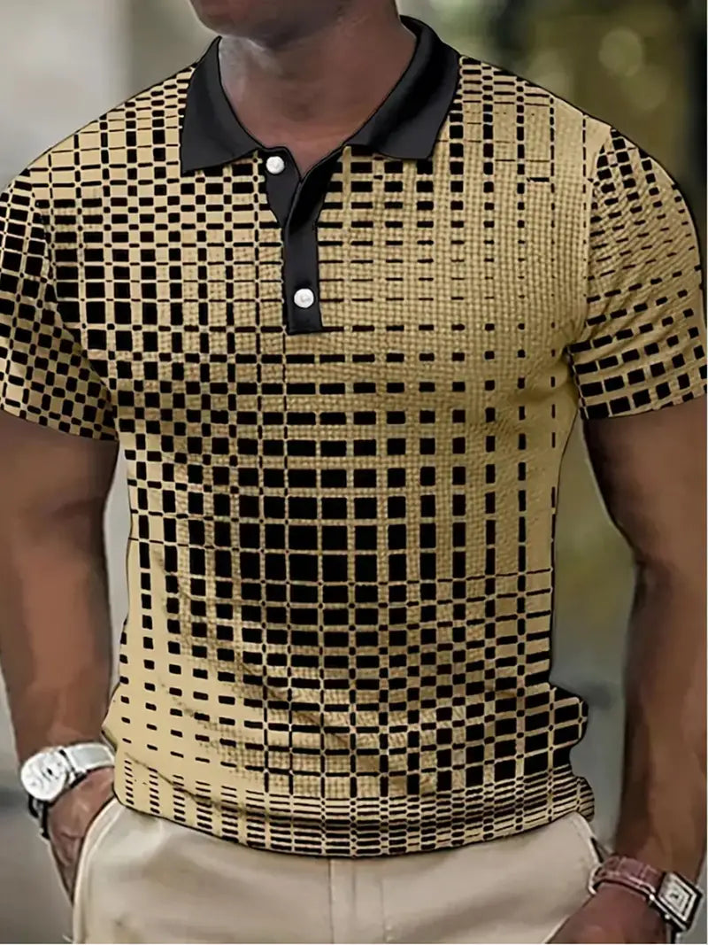 Golf shirt by David, short sleeve with contrasting lapel