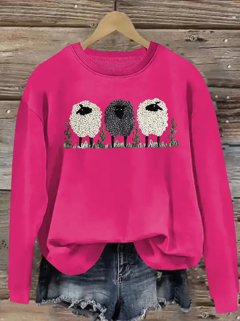 Cozy Women's  Sweater with Sheep Design