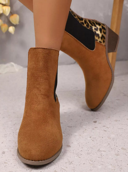 Animal Pattern Low Heel Boot