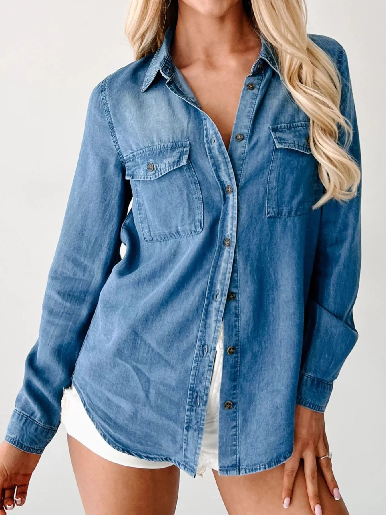 Classic Casual Blue Jeans Shirt - BritishElegance