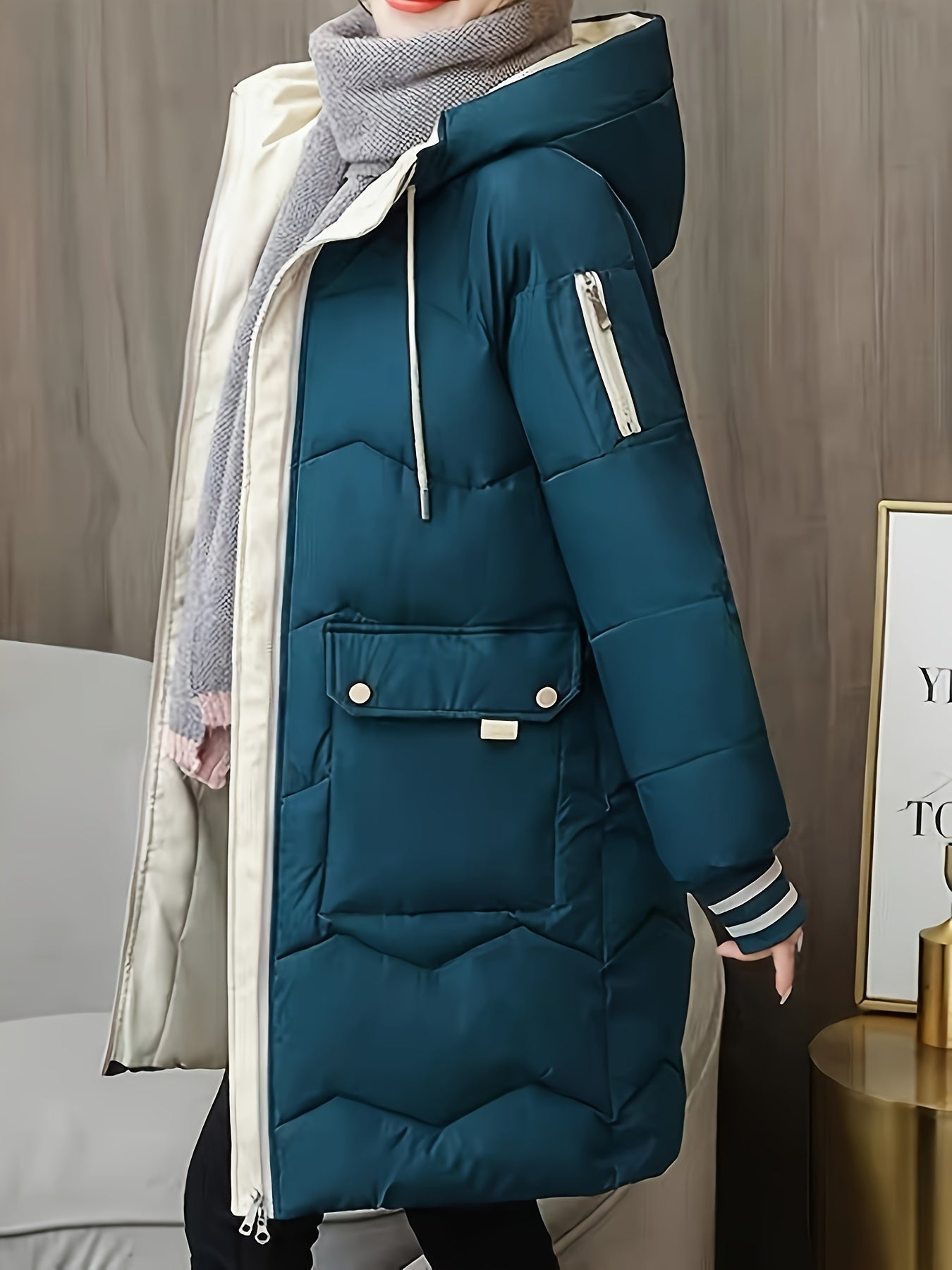 Warm Women's Parka Coat With Pockets