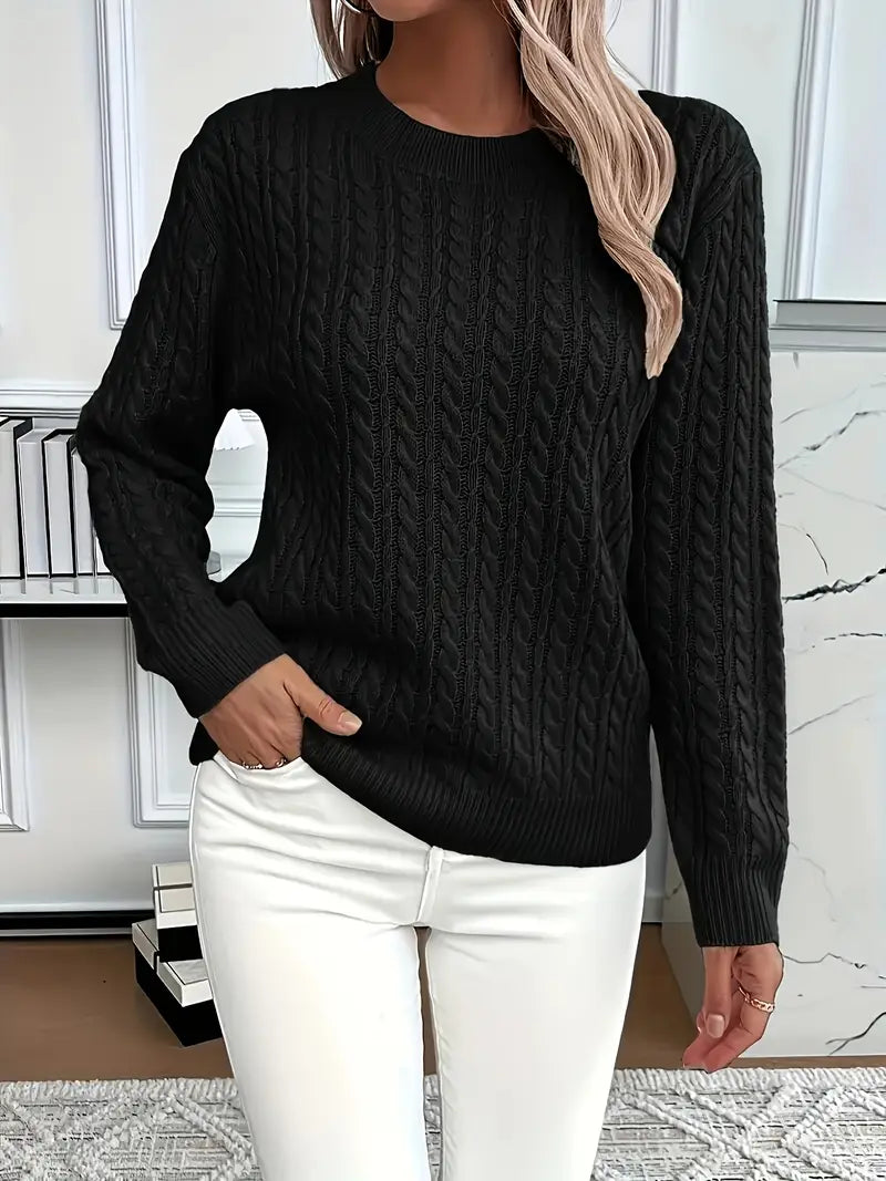 Cozy Women's Cable Knit Long Sweater