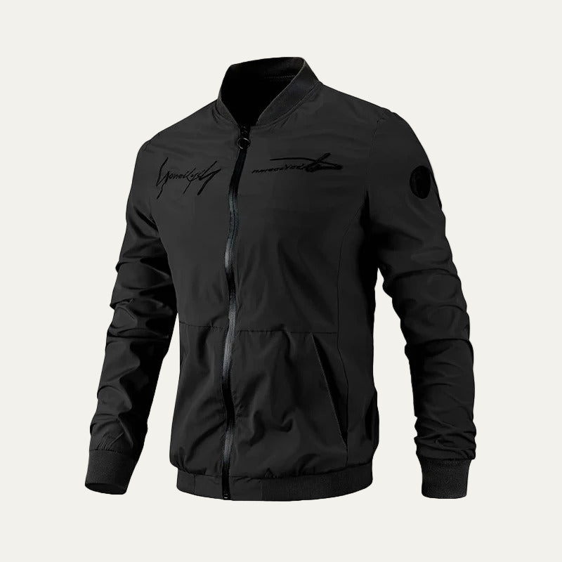 Men’s Modern Graphic Zip Up Bomber Jacket