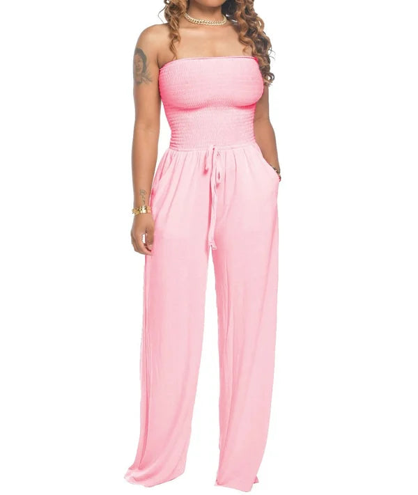 Summer Women's Strapless Drawstring Romper