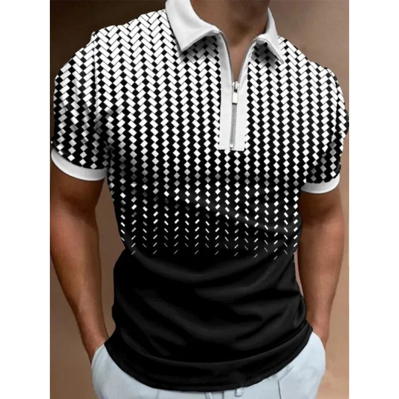 Golf shirt by David, short sleeve with contrasting lapel