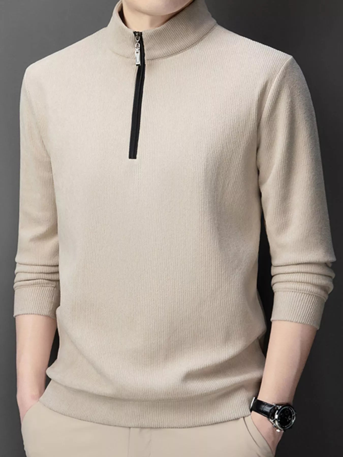 Big and Tall Corduroy Zipper Sweatshirt