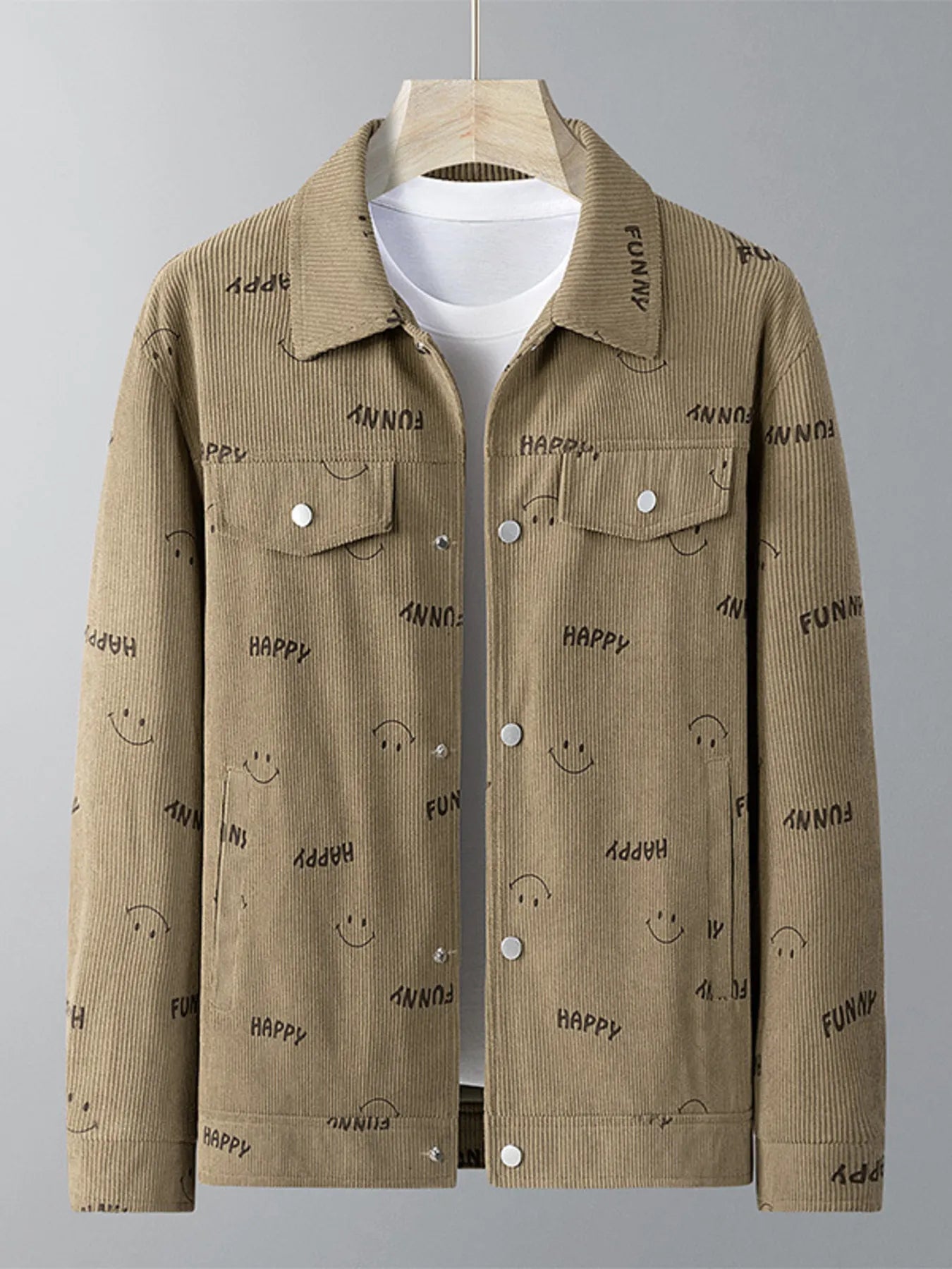 Big Size Fun Graphic Zip Up Casual Jacket