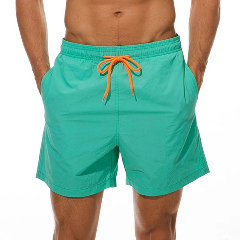 Classic Swim Shorts with Contrast Drawstring