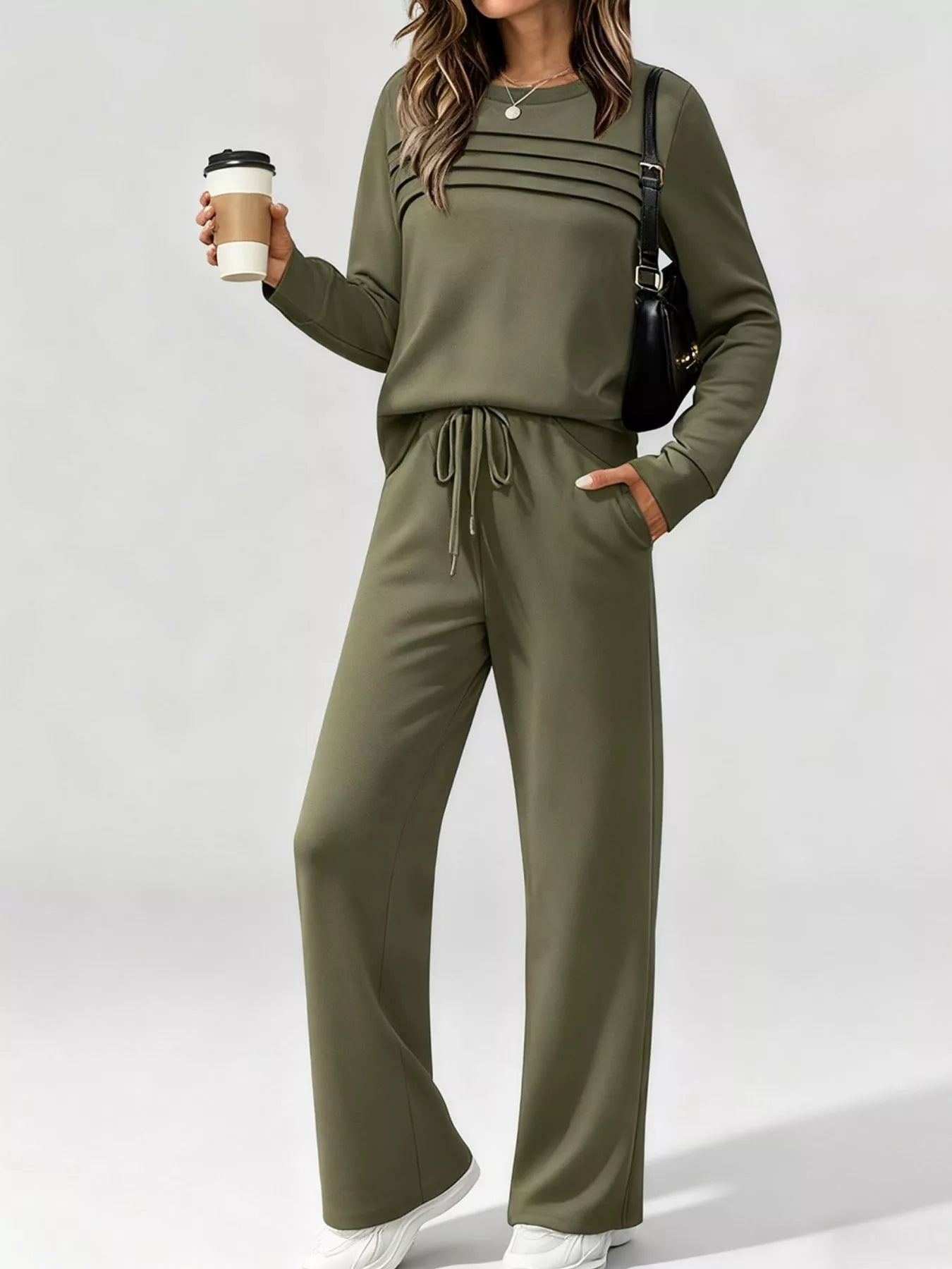 Comfortable Oversized Lounge Top and Pants Set