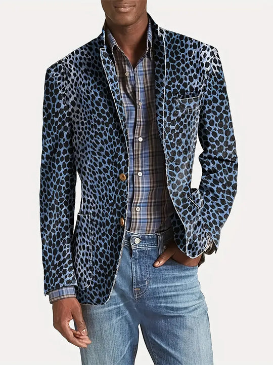 Stylish leopard print casual blazer