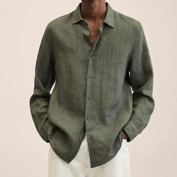 Versatile and lightweight linen shirt for men, elegantly styled