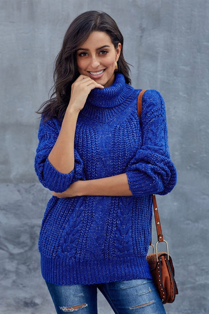 Patricia | Stylish Turtleneck Sweater for Women with a Chunky Braided Pattern