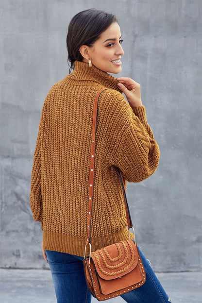Patricia | Stylish Turtleneck Sweater for Women with a Chunky Braided Pattern