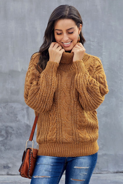 Patricia | Stylish Turtleneck Sweater for Women with a Chunky Braided Pattern