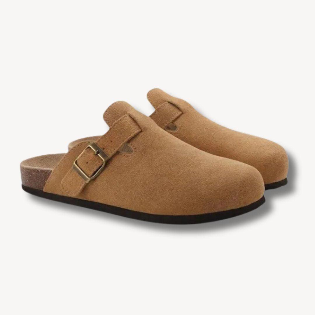 Suede Buckle Clogs Unisex