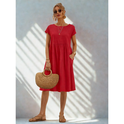 Relaxed Fit Everyday Pocket Dress for Women - BritishElegance
