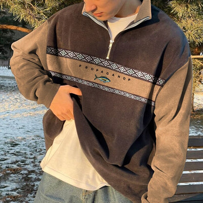 Men's Zip-Up Fleece Jacket | Colorblock