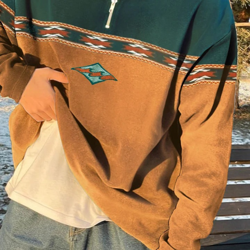 Men's Zip-Up Fleece Jacket | Colorblock