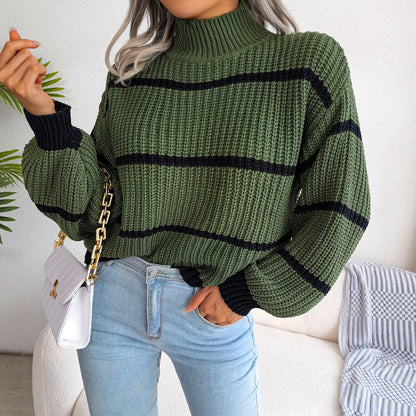 Casual Ribbed Turtleneck - Elara