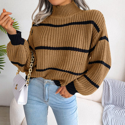 Casual Ribbed Turtleneck - Elara