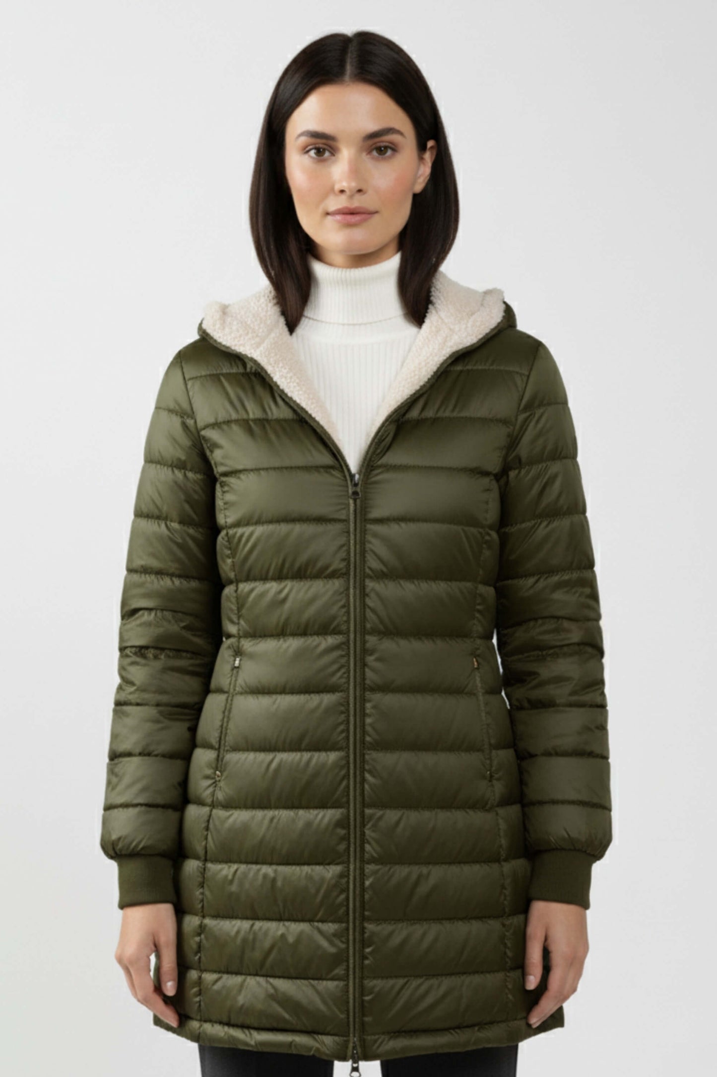 Thick Down Parka Coat with Cozy Fleece Inside