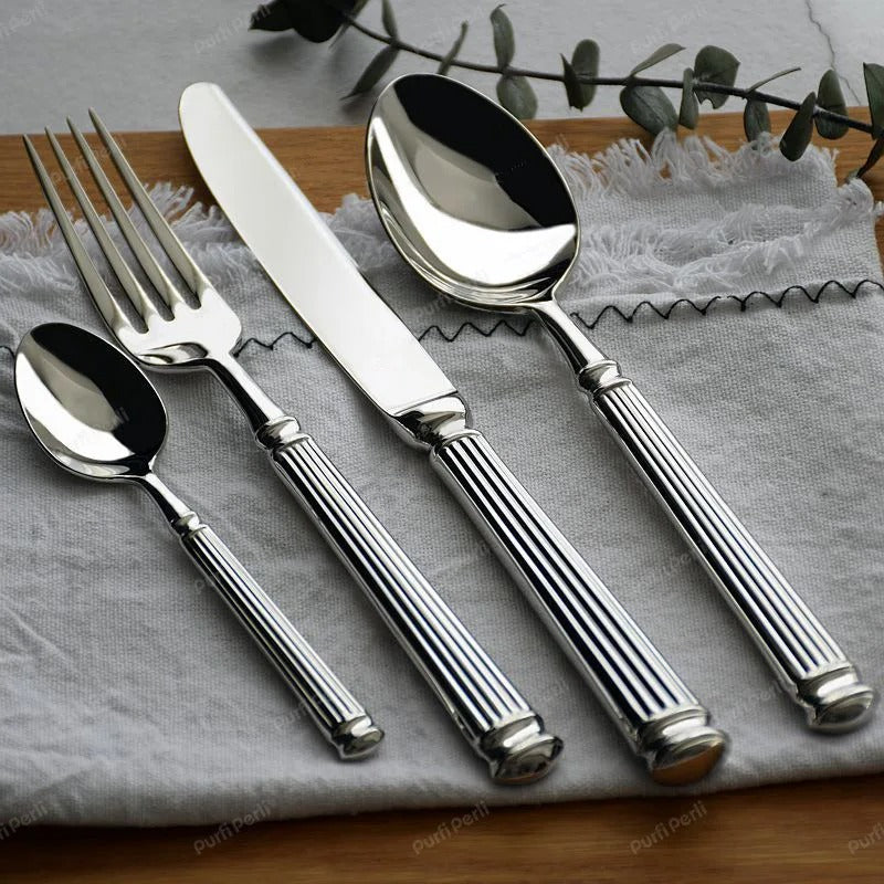 Elegant Stainless Steel Flatware Set - BritishElegance